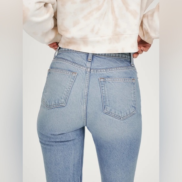 New! Reformation Cynthia Shadow High Rise Denim Patchwork Jeans in Niagara👖sz 31 - Picture 4 of 13